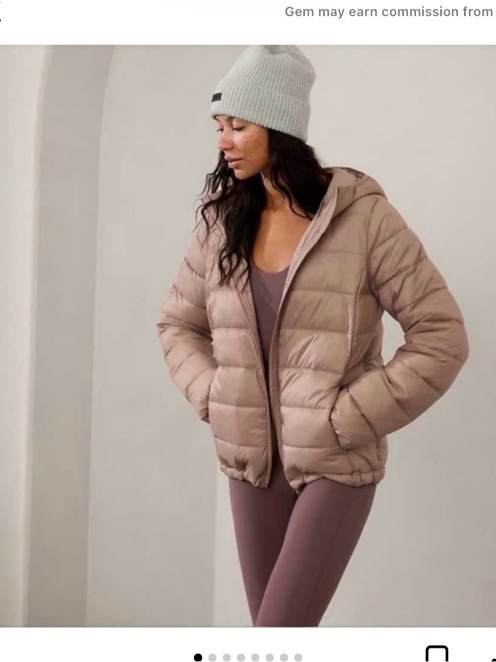 NWT Athleta Aire  Puffer Jacket with Hood size Large - Picture 7 of 7